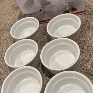 Set of 6 White Porcelain Ramekins 4 Oz
